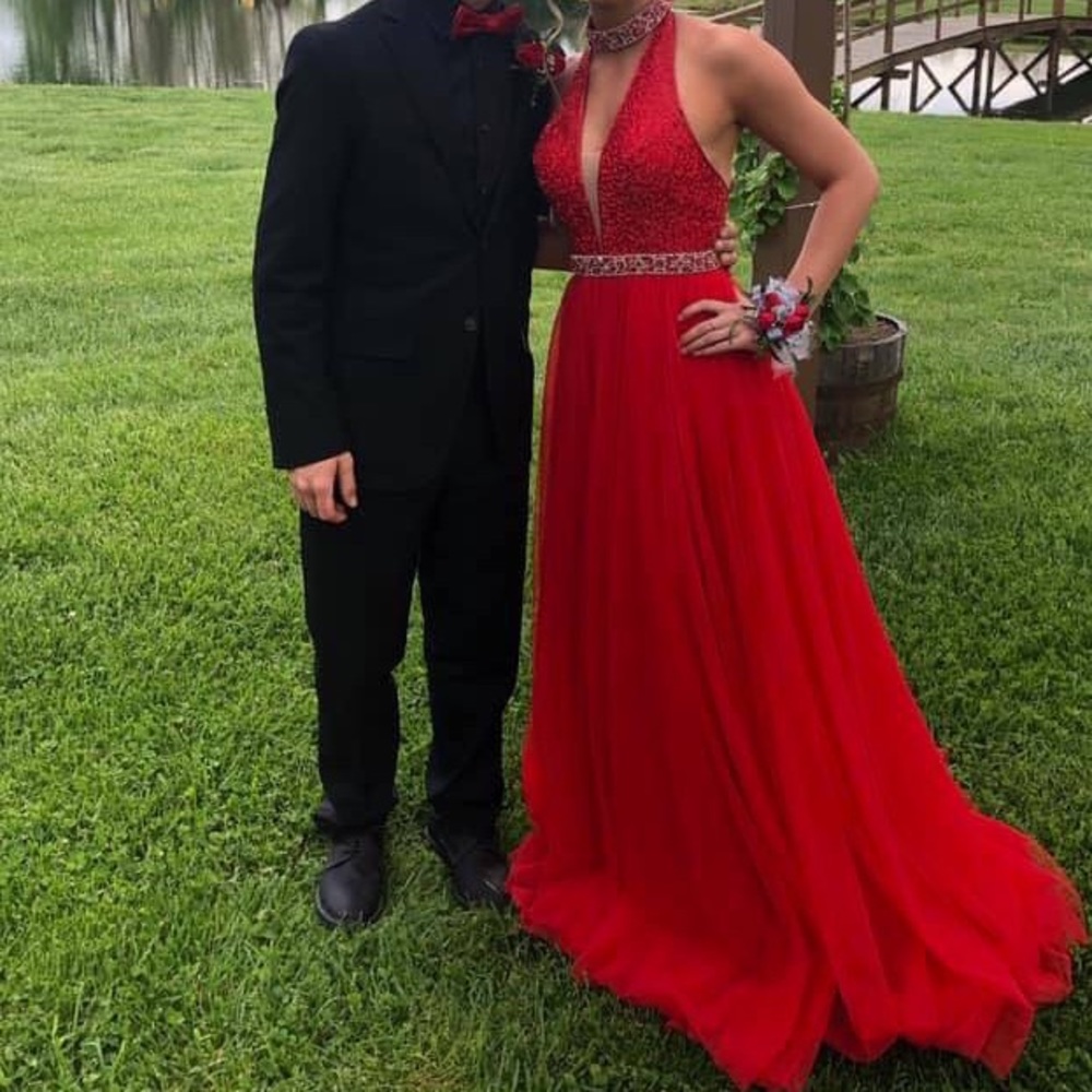 Red Sherri hill dress